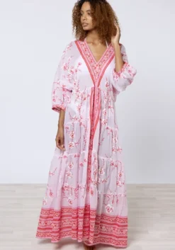 Clearance Juliet Dunn Cherry Blossom Loose Maxi Dress CherryBlossom