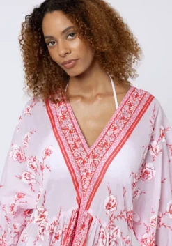 Clearance Juliet Dunn Cherry Blossom Loose Maxi Dress CherryBlossom