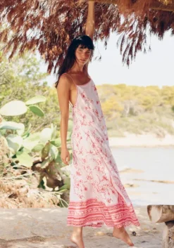 Clearance Juliet Dunn Cherry Blossom Strappy Maxi Dress CherryBlossom