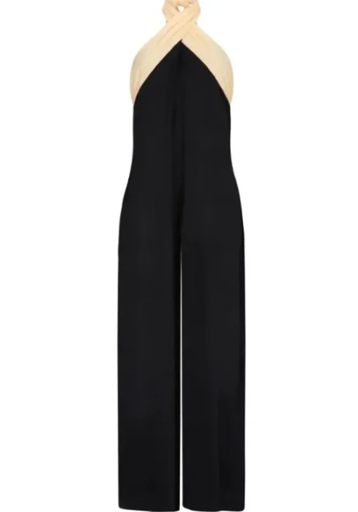 Clearance Pitusa Colour Block Jumpsuit Black
