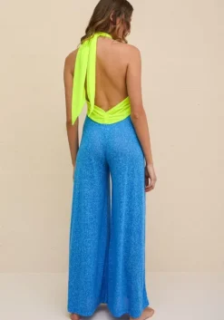 Hot Pitusa Colour Block Jumpsuit Blue