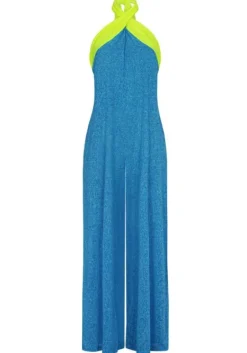 Hot Pitusa Colour Block Jumpsuit Blue