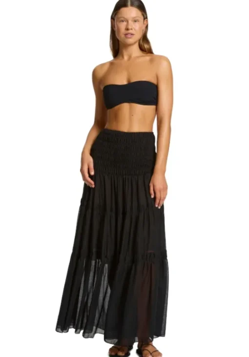 Clearance JETS Swimwear Convertible Maxi Dress Black
