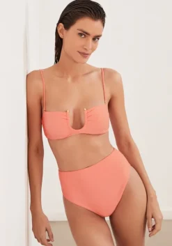 Fashion Vix Swimwear Cora Bandeau Bikini Coral