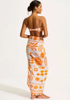 Fashion Seafolly Corfu Sarong Turmeric Corfu Orange
