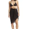 Discount Seafolly Cotton Gauze Sarong Black