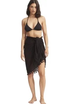 Discount Seafolly Cotton Gauze Sarong Black
