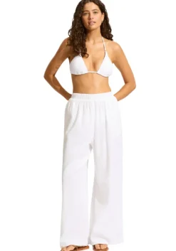 Discount Seafolly Crinkle Beach Pant White