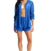 Outlet Seafolly Crinkle Beach Shorts Azure