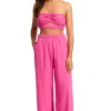 Sale Seafolly Crinkle Beach Trousers Hot Pink