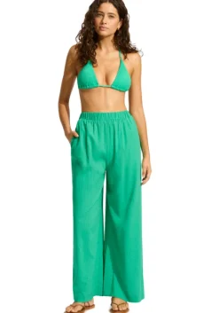 Best Seafolly Crinkle Beach Trousers Jade