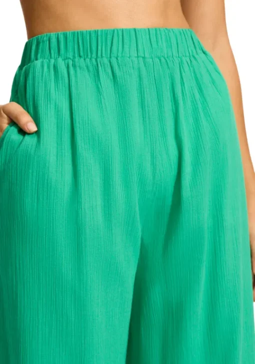 Best Seafolly Crinkle Beach Trousers Jade
