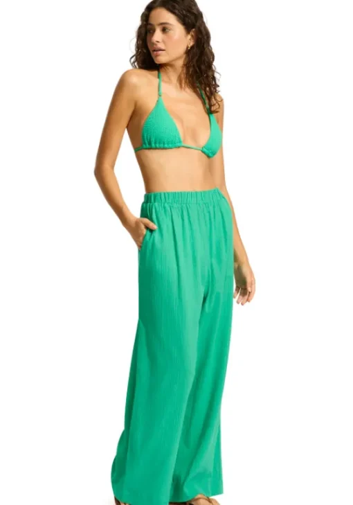 Best Seafolly Crinkle Beach Trousers Jade