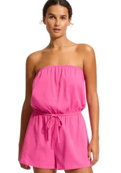 Fashion Seafolly Crinkle Playsuit Pink