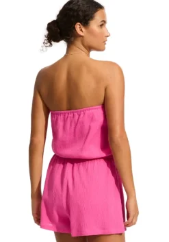 Fashion Seafolly Crinkle Playsuit Pink