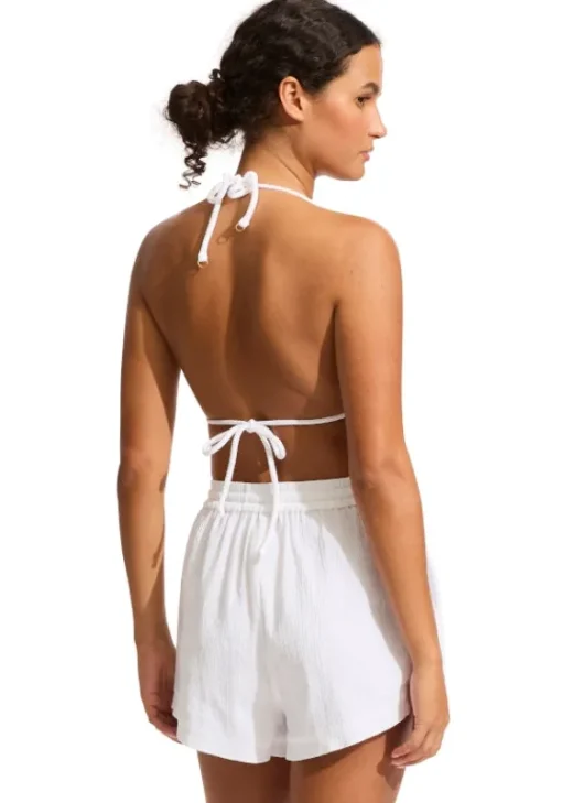 New Seafolly Crinkle Shorts White