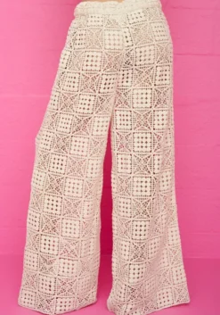 New Pitusa Crochet Beach Pants Ecru