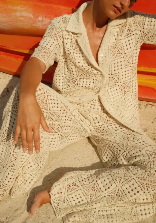 Best Pitusa Crochet Beach Shirt Ecru