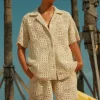 Clearance Pitusa Crochet Beach Shorts Ecru