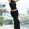 Hot PQ Swim Crochet Long Skirt Midnight Black