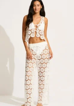 Outlet Seafolly Crochet Side Split Pant