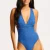 New Seafolly Cross Back Swimsuit Ultramarine