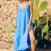 New Juliet Dunn Cut Out Maxi Dress Periwinkle