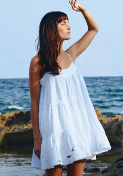 Online Juliet Dunn Cut Out Wave Mini Dress White