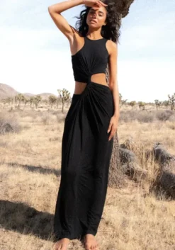 Outlet Pitusa Cutout Twist Dress Black