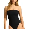 Discount Seafolly Daydreamer DD Bandeau Swimsuit Black