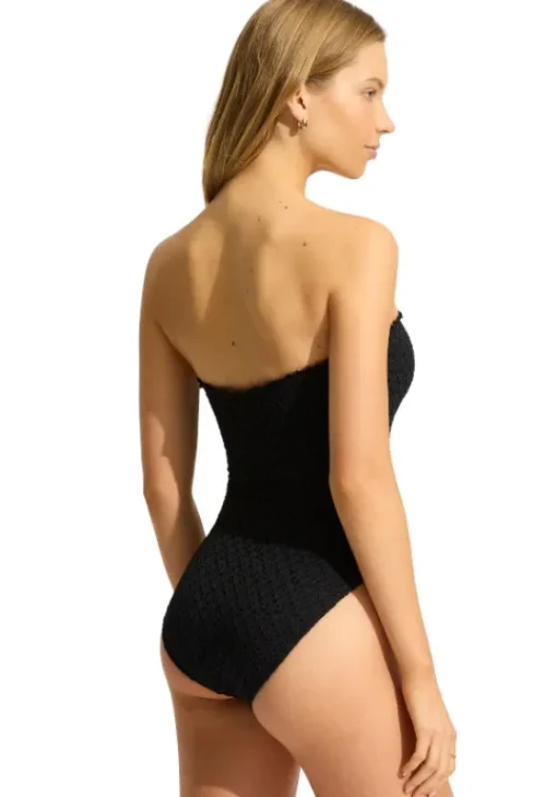 Discount Seafolly Daydreamer DD Bandeau Swimsuit Black