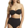 Clearance Seafolly DD Bandeau Highwaist Bikini Black
