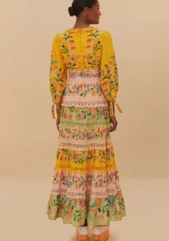 Outlet Farm Rio Delicate Flowers Stripes Maxi Dress DelicateFlowers