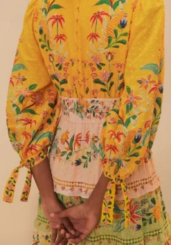 Outlet Farm Rio Delicate Flowers Stripes Maxi Dress DelicateFlowers