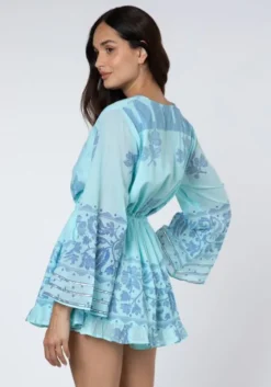 Sale Juliet Dunn Dhaka Print Playsuit Blue