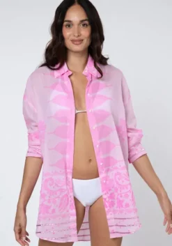 Discount Juliet Dunn Dhaka Print Shirt Pink