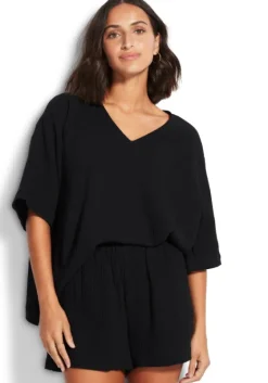 Online Seafolly Double Cloth Shorts Black