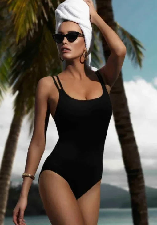 Best JETS Swimwear Double Strap Swimsuit Black