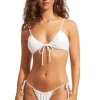 Outlet Seafolly Drawstring Bralette Bikini White