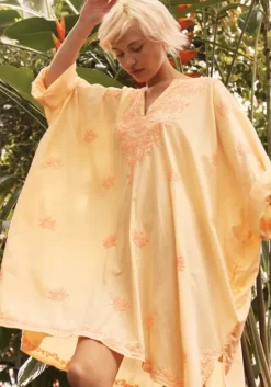 Hot Juliet Dunn Embroidered Kaftan Melon