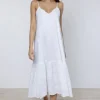 Best Juliet Dunn Embroidered V Neck Dress White