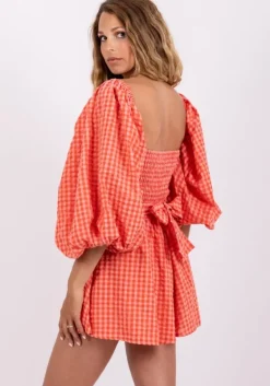 Clearance Sundress Emilia Jumpsuit Gingham Coral CoralGingham