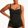 New Sea Level Essentials Boyleg Swimsuit Black