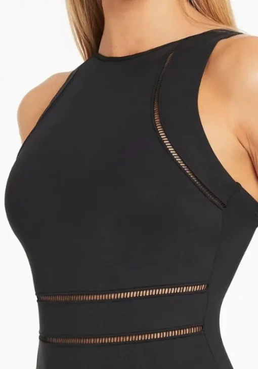 Hot Sea Level Essentials High Neck Swimsuit Black