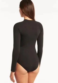 Discount Sea Level Essentials Long Sleeved Swimsuit Black