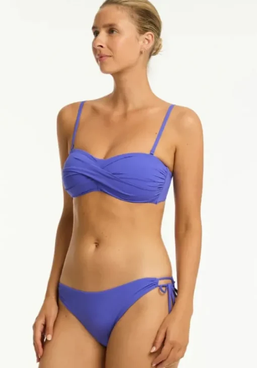 Online Sea Level Essentials Twist Bandeau Bikini Iris