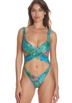 Online Reina Olga Exotica Swimsuit Green Flowers