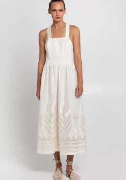 Sale Greek Archaic Kori Feather Cross Back Dress