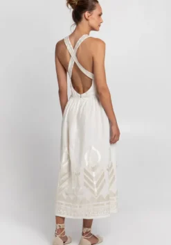 Sale Greek Archaic Kori Feather Cross Back Dress