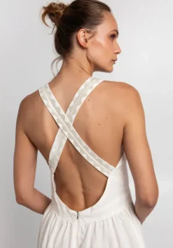 Sale Greek Archaic Kori Feather Cross Back Dress